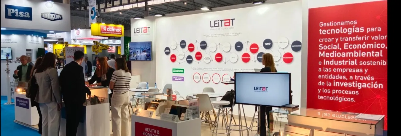 Estand de Leitat en l'edició de 2023 d'Expoquimia